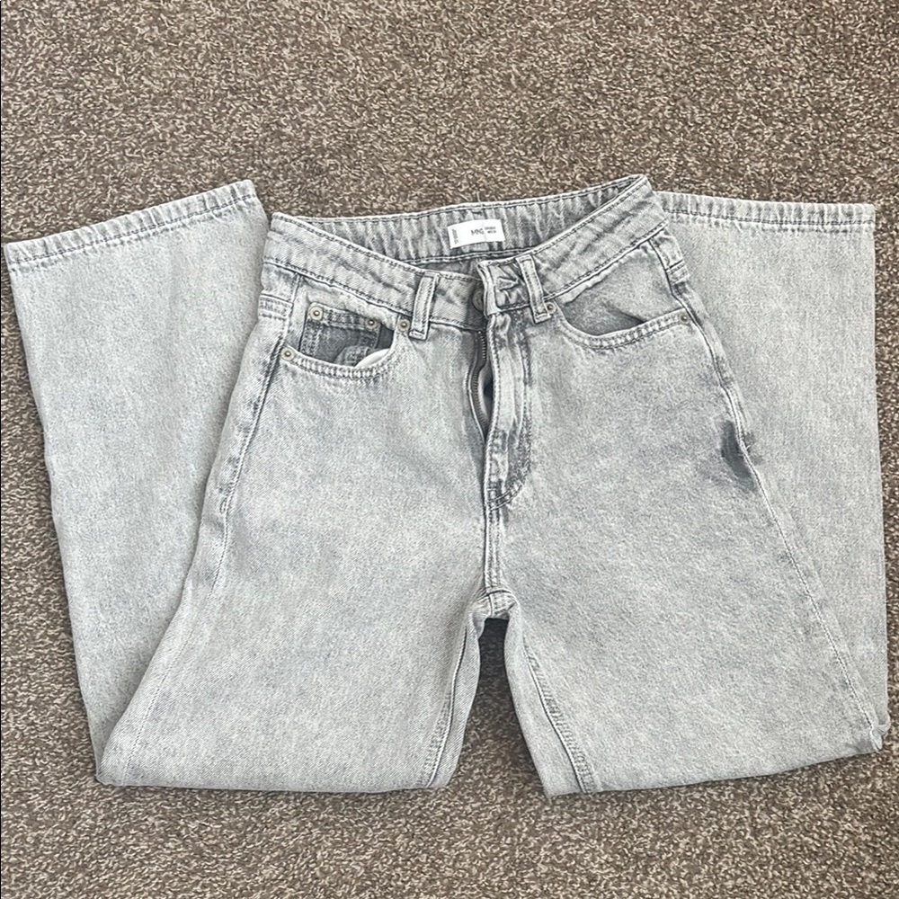 Girls Mango Wide leg Gray Denim Jeans